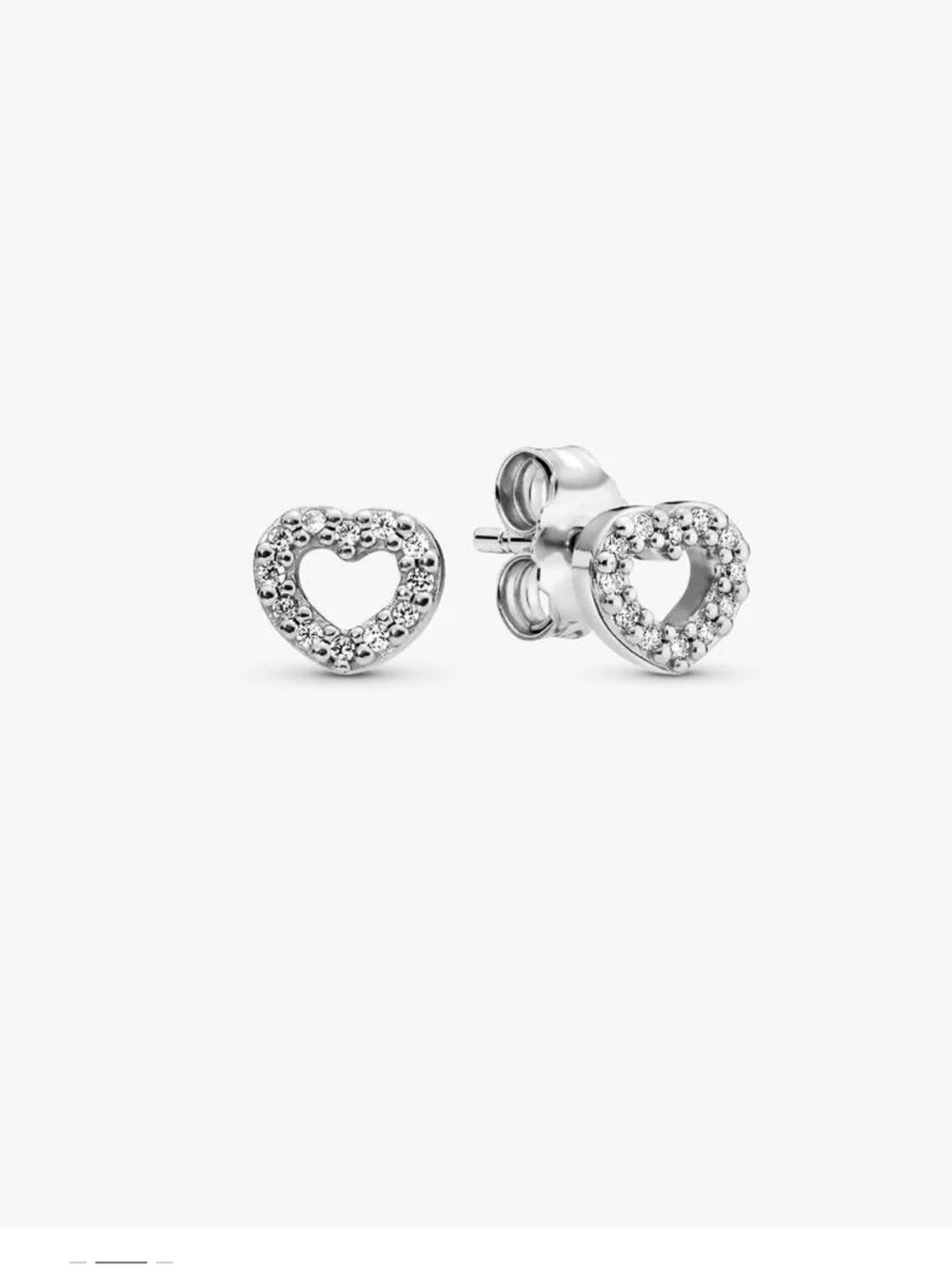 Authentic Pandora Open Heart Stud Earrings- Sterling Silver